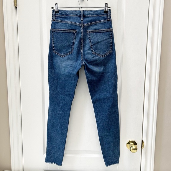 Topshop Jamie Skinny Jeans High Rise Ankle Cropped Step Hem Blue Size 26 - Picture 6 of 16